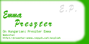 emma preszter business card
